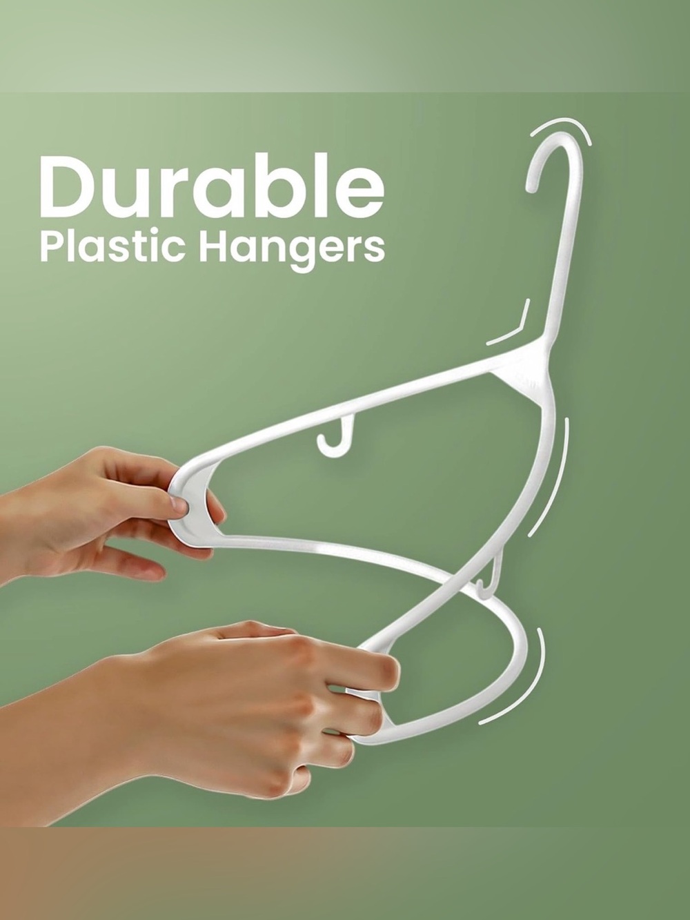 Utopia Home 50 Plastic Hangers Built-in Strap Hooks - White - New Open Box - Picture 6 of 8
